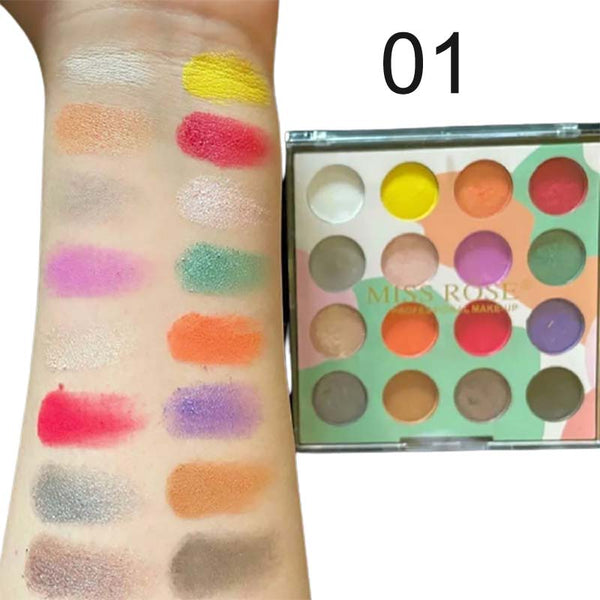 Miss Rose - 16 Color Matte And Shimmer Eyeshadow Pallete-01