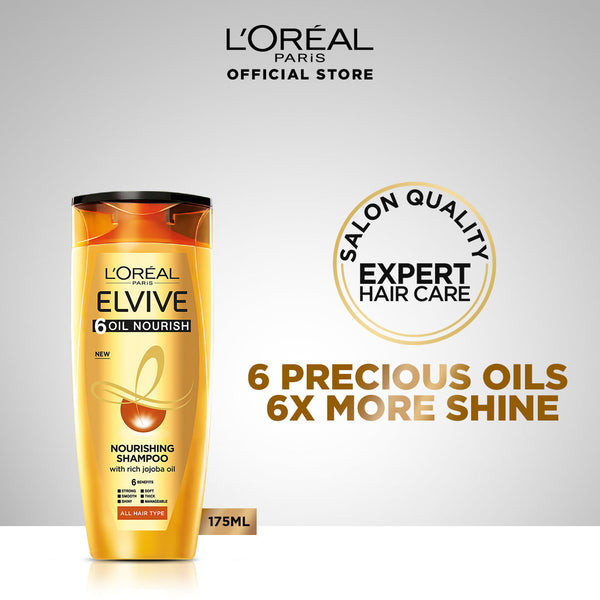 L'Oreal Paris- Elvive 6 Oil Nourish Shampoo 175 ml - For Dull & Dry Hair