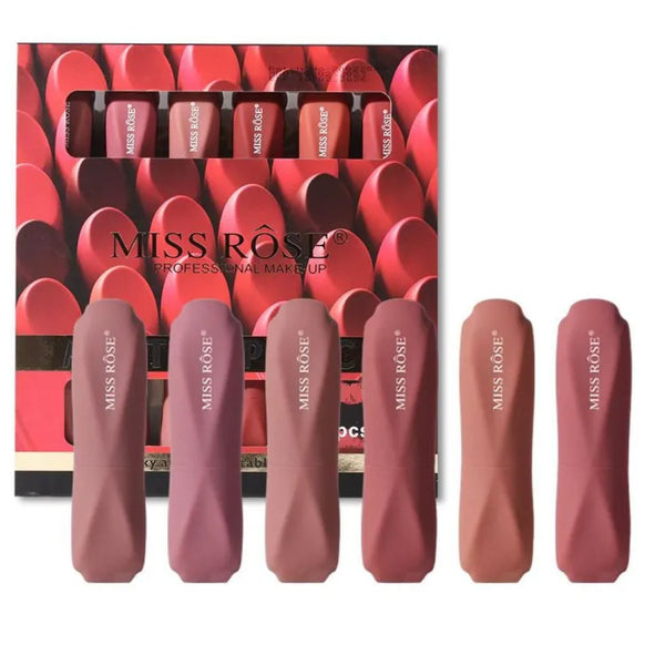 Miss Rose - Pack Of 06 Matt Lipstick For Women And Girls 3.6G