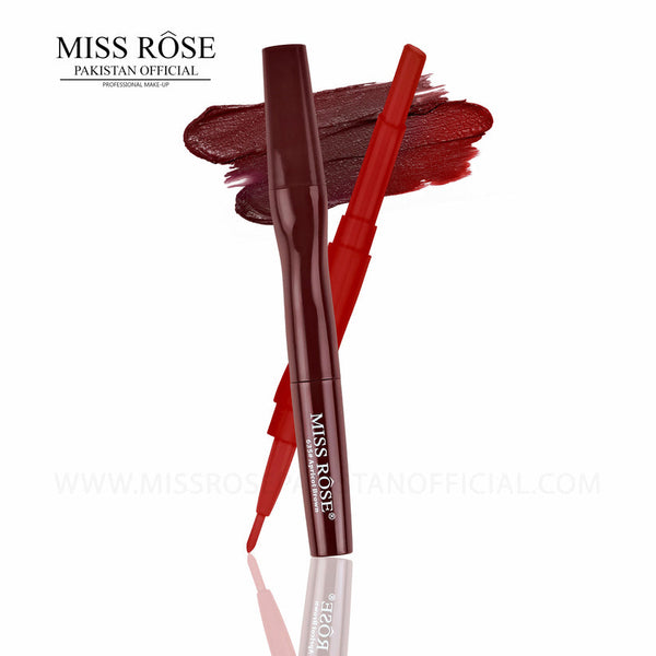 Miss Rose - Pack Of 06 LuxeLine Lip Duo 2 in 1 Lip Liner Lipstick For Women And For Girls 7102-007Yd