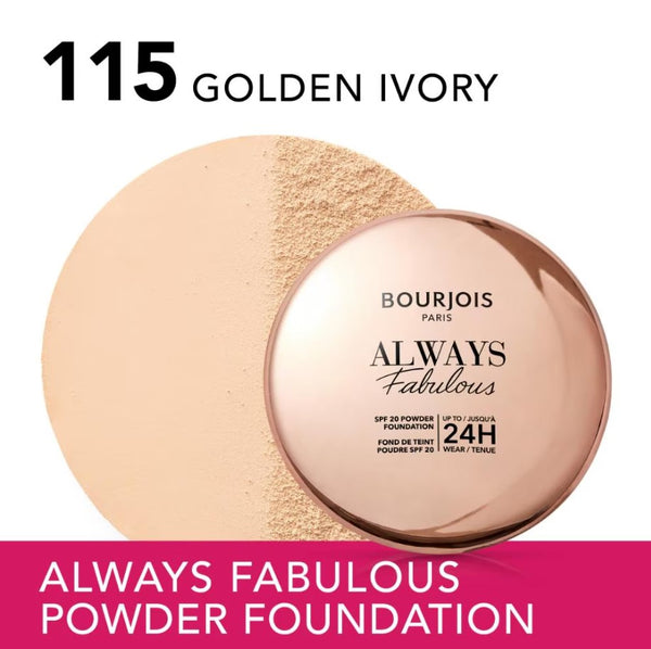 Bourjois - ALWAYS FABULOUS Powder Foundation SPF20 - 115-Golden Ivory