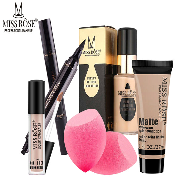 Miss Rose - 5 in 1 Exclusive Deal - Beige 01 (Matte Foundation-Liquid Foundation-Concealer)