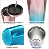 Home.Co - Diamond Tumbler With Lid & Straw - Random Color