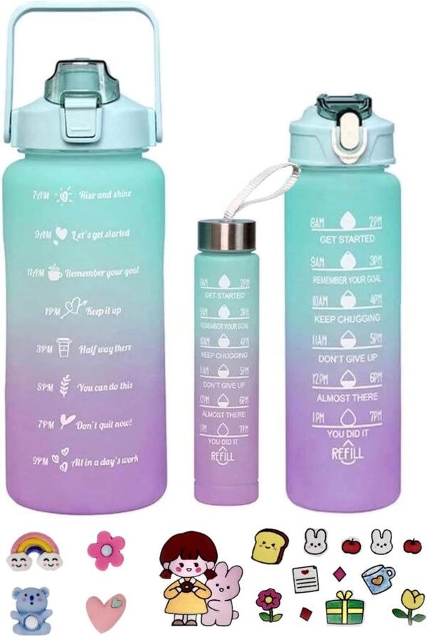 Home.Co- 3pcs Colourful Water Bottle Set - Random Color