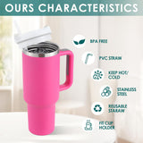 Home.Co - 1Pc Stainless Steel Tumbler (40 oz) - Hot Pink