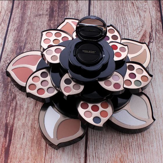 Miss Rose - Multi-Functional Flower Rotating Makeup Set Black Big Plum Blossom Palette High Quality