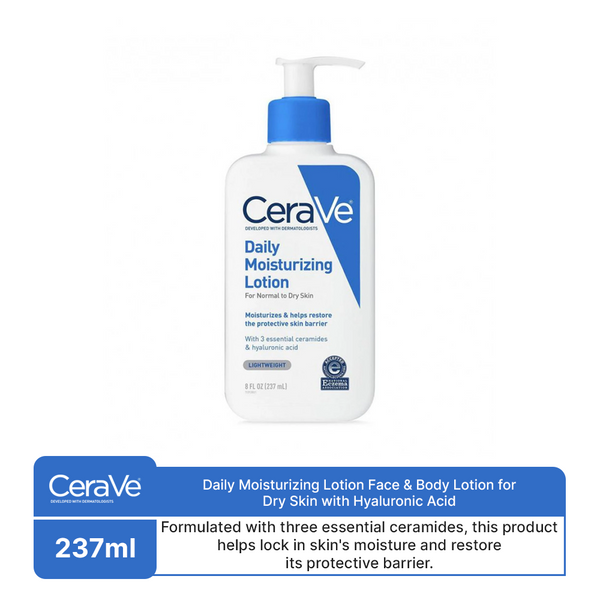 CeraVe- Daily Moisturizing Lotion Face & Body Lotion for Dry Skin with Hyaluronic Acid 237ML