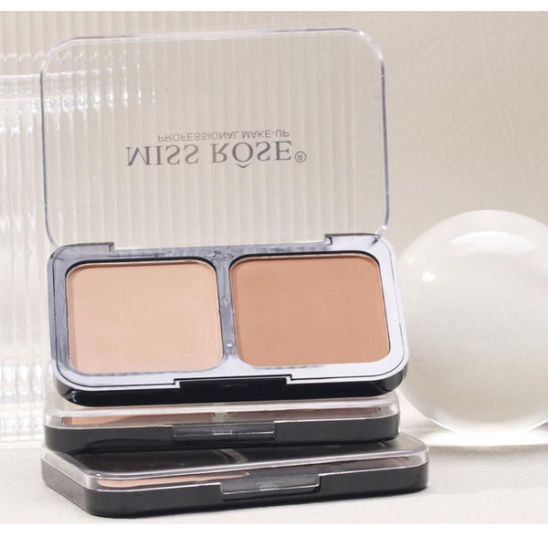 Miss Rose - 2-In-1 3D Matte Makeup Palette Concealer Contour, Compact Powder Two-Tone Nose Shadow