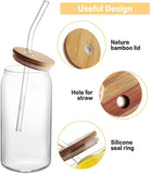 Home.Co - Glass Tumbler with Lid & Straw