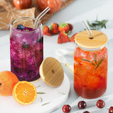 Home.Co - Glass Tumbler with Lid & Straw