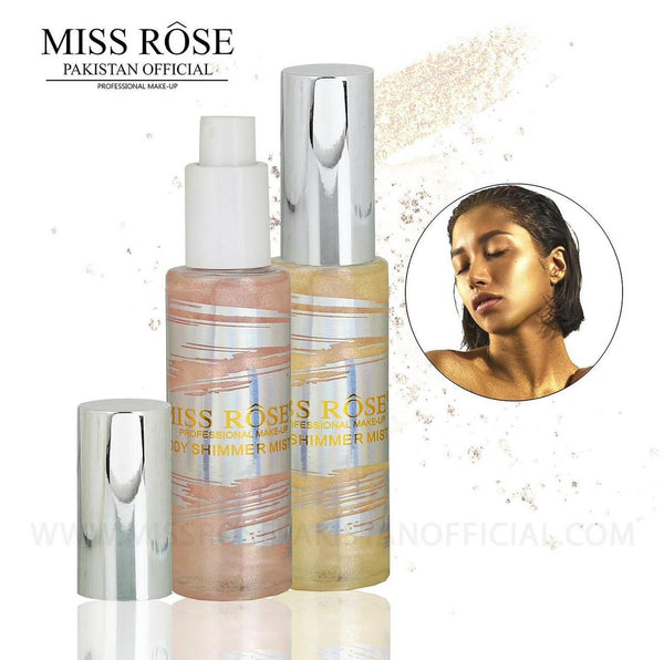 Miss Rose - Body shimmer Mist Slim Sparkling Silver Highlight Spray For Girls And Women 7505-023Z2 60g-05