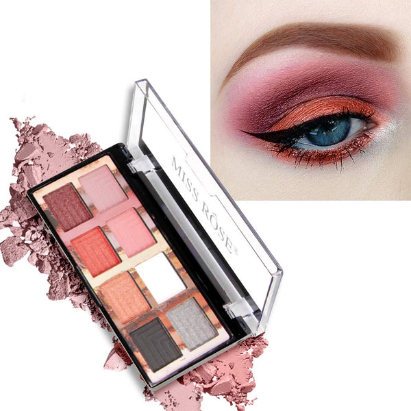 Miss Rose - 8 Color EyeShadow Palette Waterproof Shimmering Multicolor Long Lasting EyeMakeup