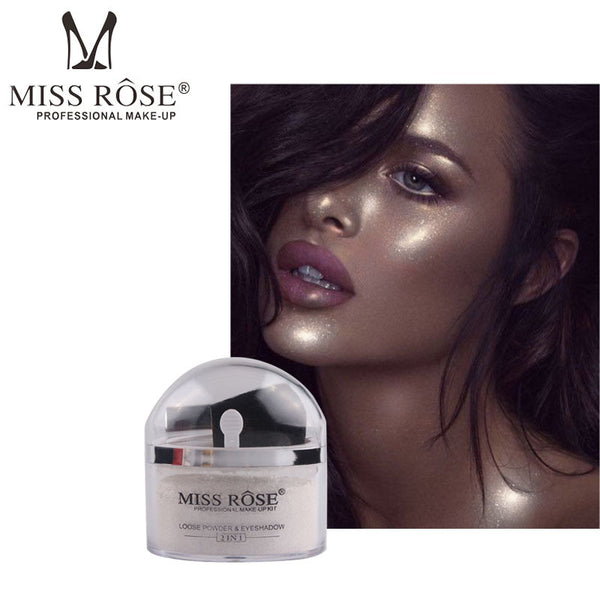 Miss Rose - 2 In 1 Natural Three-Dimensional Eye Shadow & Highlight Powder - Gold Powder Ma