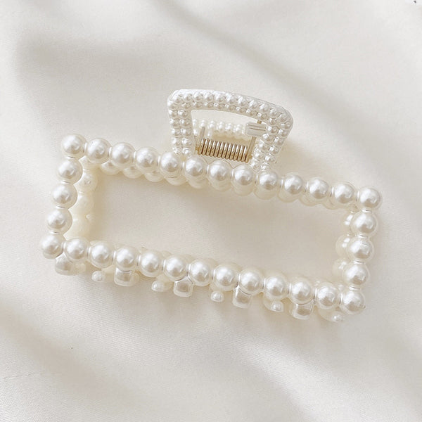 Home.Co - Faux Pearl Claw Clip - Rectangle