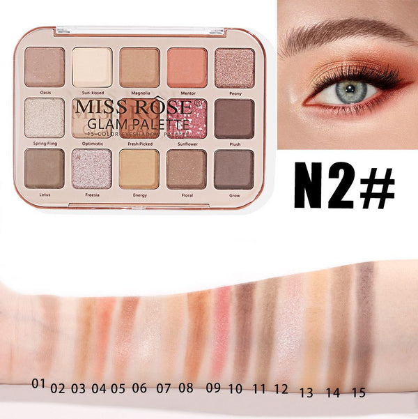 Miss Rose - New 15 Color Eyeshadow Palette-N02