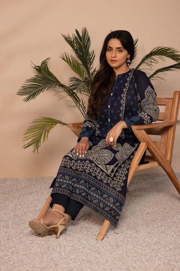 Sapphire-Printed Lawn Shirt