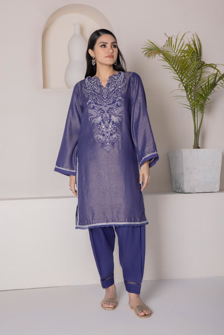 Sapphire-2 Piece - Embroidered Jacquard Suit