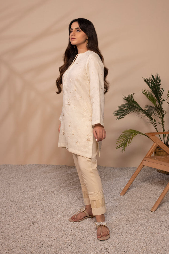 Sapphire-Embroidered Linen Shirt