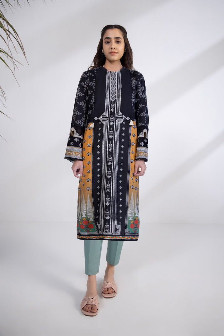 Sapphire-Embroidered Lawn Shirt