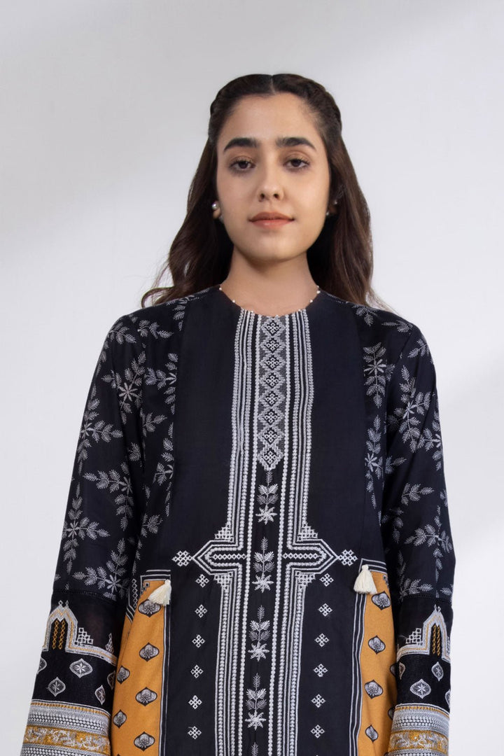 Sapphire-Embroidered Lawn Shirt