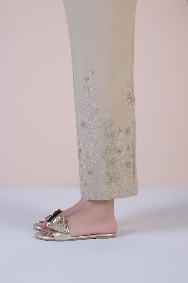 Sapphire- Embroidered Raw Silk Culottes