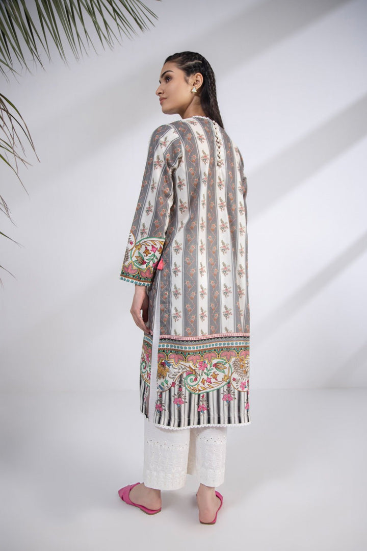 Sapphire-Embroidered Lawn Shirt