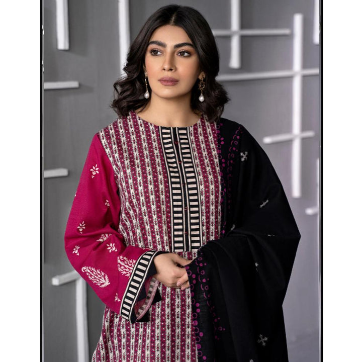 Limelight- 2 Pc Printed Khaddar Suit- Magenta