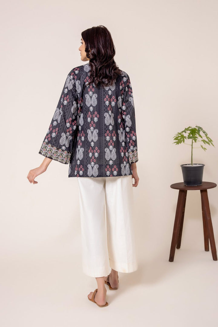 Sapphire-Embroidered Lawn Top