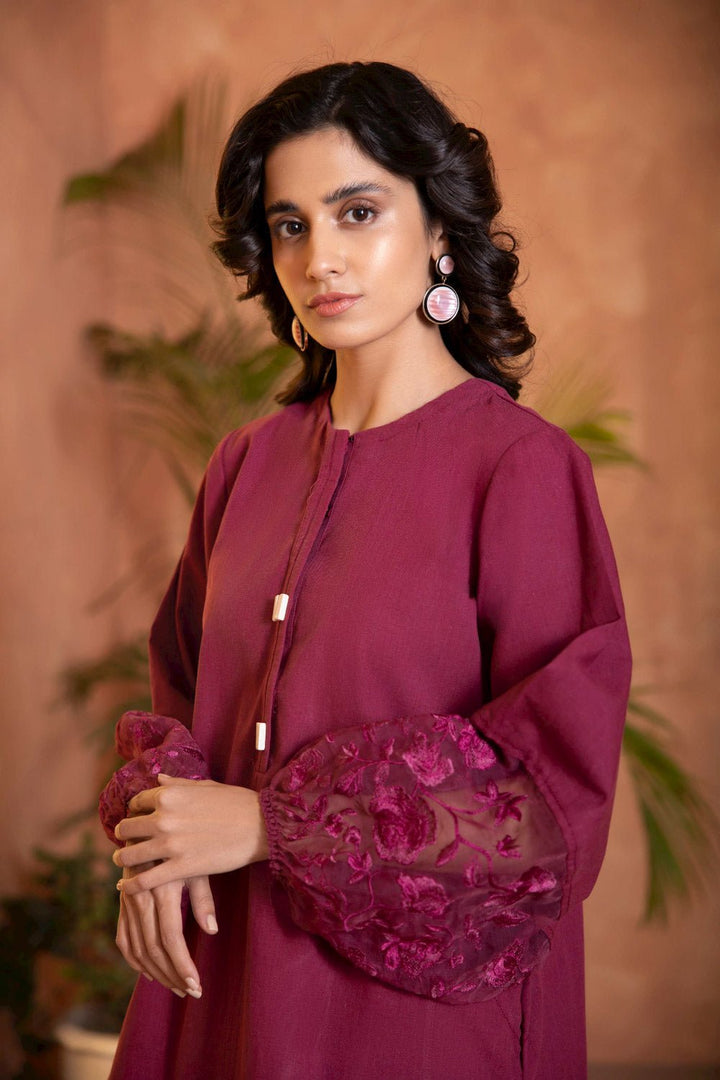 Sapphire- 2 Piece - Embroidered Melange Suit